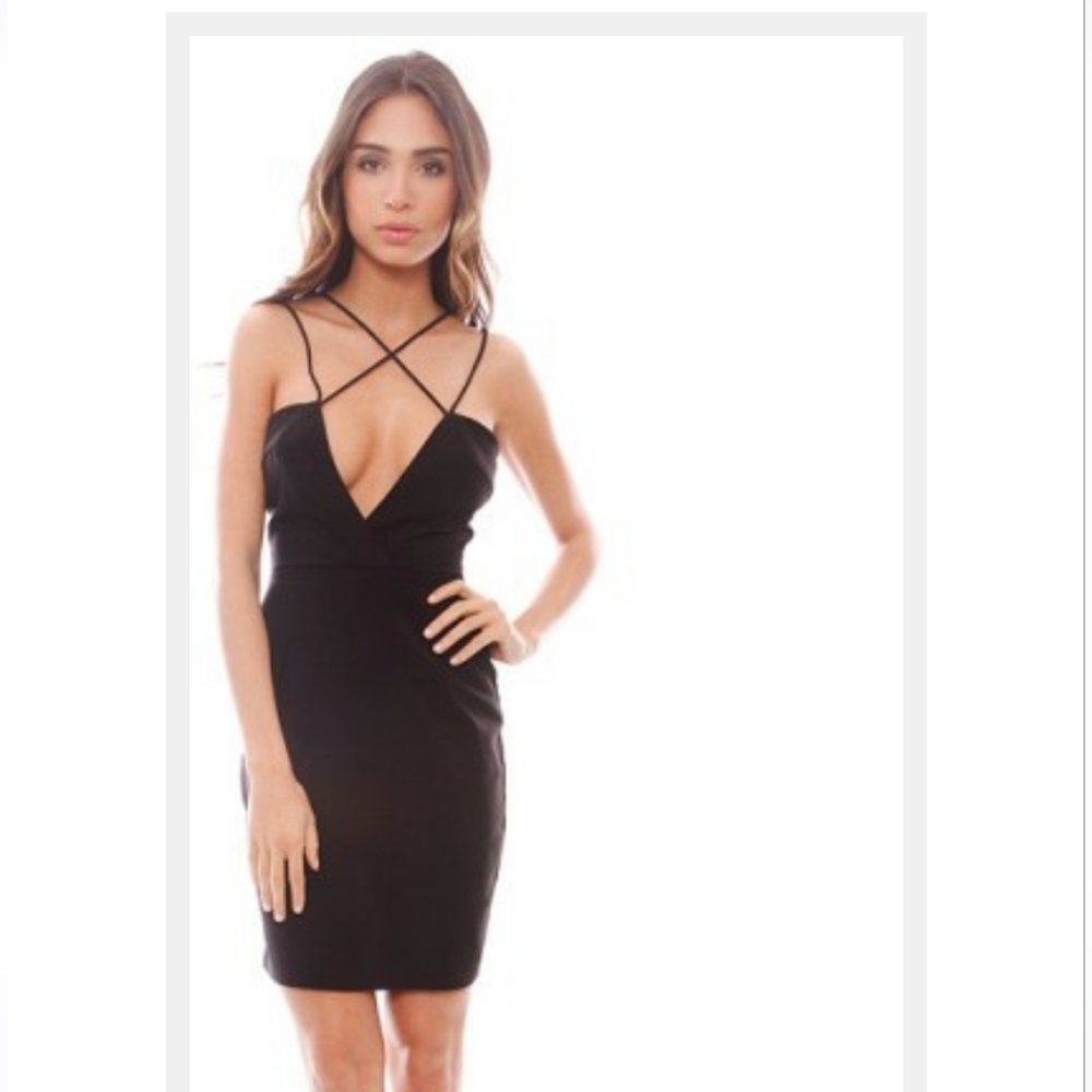 AQ/AQ stappy black mini dress size 4 NWT
